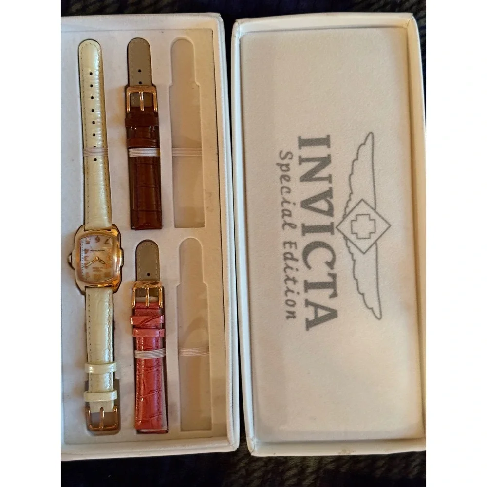 Invicta Lupah Special Edition Women's Quartz Watch Rose Gold Leather Band- PARTS